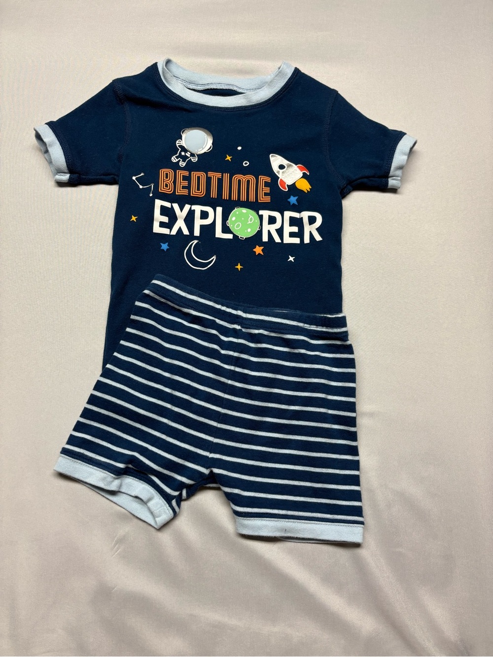 Bedtime Explorer Navy Blue Kids Pajama Set 6